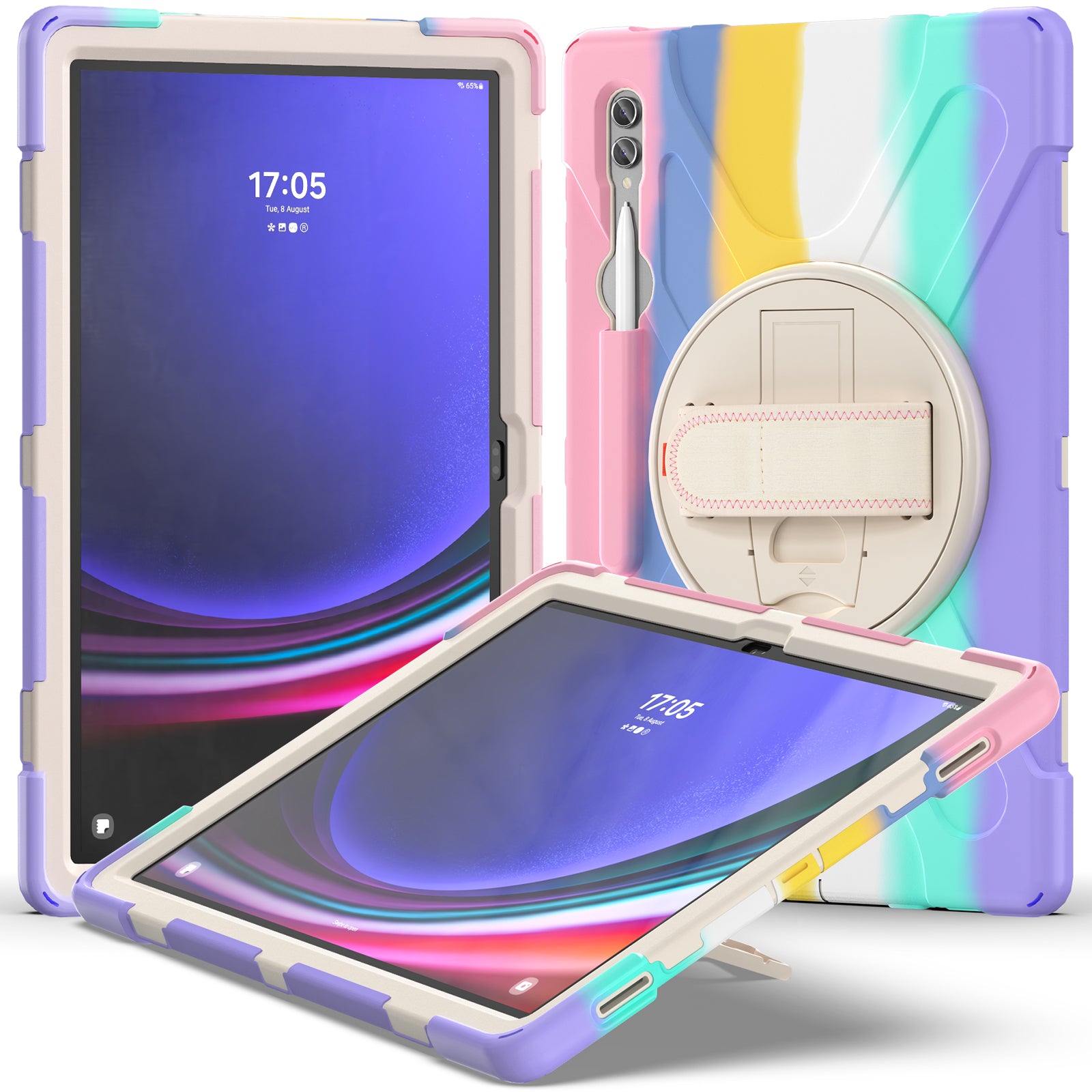 For Samsung Galaxy Tab S9 Ultra X910 S8 Ultra X900 X906 PC Silicone Kickstand Tablet Case with Hand Band For Samsung Galaxy Tab S9 Ultra X910 S8 Ultra X900 X906 PC Silicone Kickstand Tablet Case with Hand Band